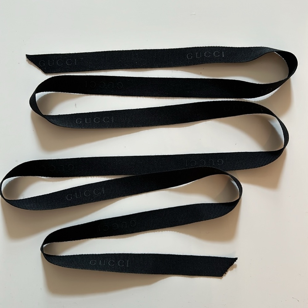 Gucci black grosgrain ribbon 57 inch